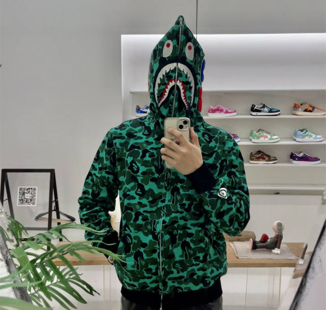 Bape green camo hoodie Clearance