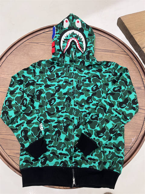 Bape green shark hoodie Clearance