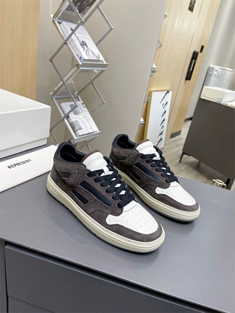 Represent Leasther Shoes Low Black Gray