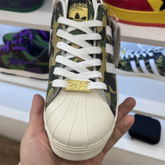 Bape x AD Superstar Low Green Camo Shoes