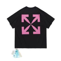 Off White Pink Logo T-Shirt Black White