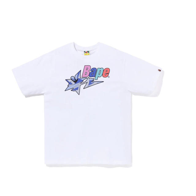 Bape A Bathing Ape Colorful Star Logo T-Shirts White Black