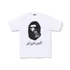 Bape x OVO Arabic Fonts T-Shirts White Black