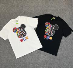 1:1 Quality Bape x Bearbrick Half Zipped Face T-Shirts Black White