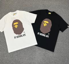 1:1 Quality Bape Brown Classic Ape Big Ape Logo T-Shirt Black White