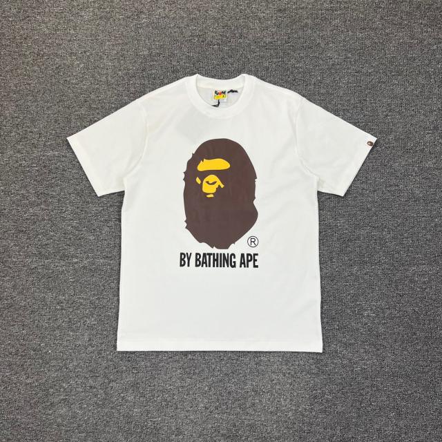 1:1 Quality Bape Brown Classic Ape Big Ape Logo T-Shirt Black White