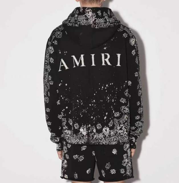 Bandana Hoodie Black Beige Brown