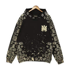 Bandana Hoodie Black Beige Brown