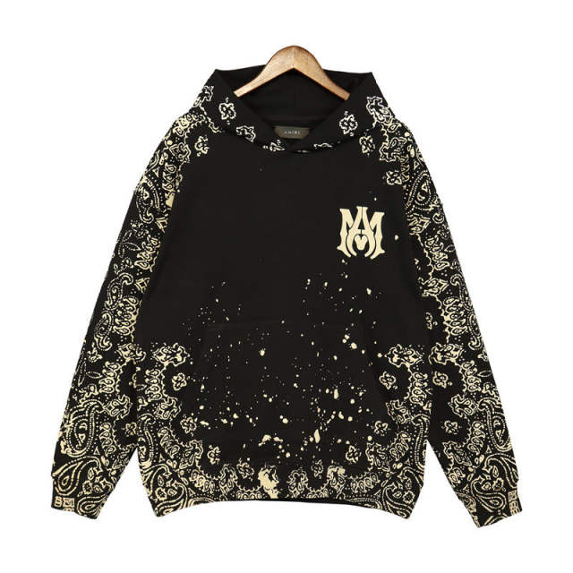 Bandana Hoodie Black Beige Brown