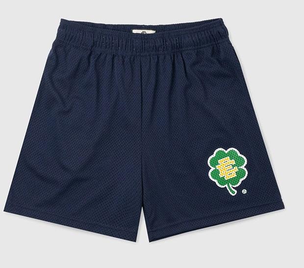 Eric Emanuel Flower EE Shorts (Green/Navy Blue)