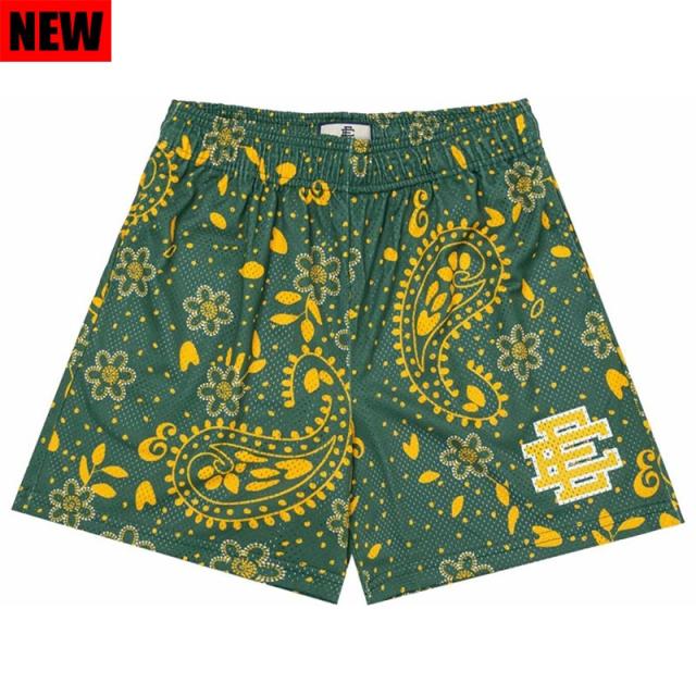 Eric Emanuel EE Banada Logo Shorts Green Purple