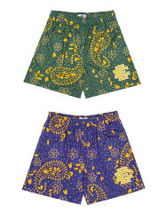 Eric Emanuel EE Banada Logo Shorts Green Purple
