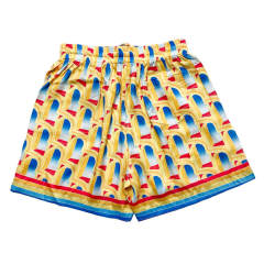Casablanca Dream Gate Silk Shorts Yellow Blue