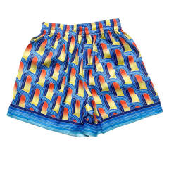 Casablanca Dream Gate Silk Shorts Yellow Blue
