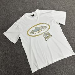 Corteiz gold chain tee black white