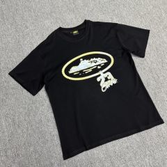 Corteiz gold chain tee black white