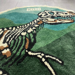 Kith x The American Museum of Natural History Disnosaur Round Rug Green