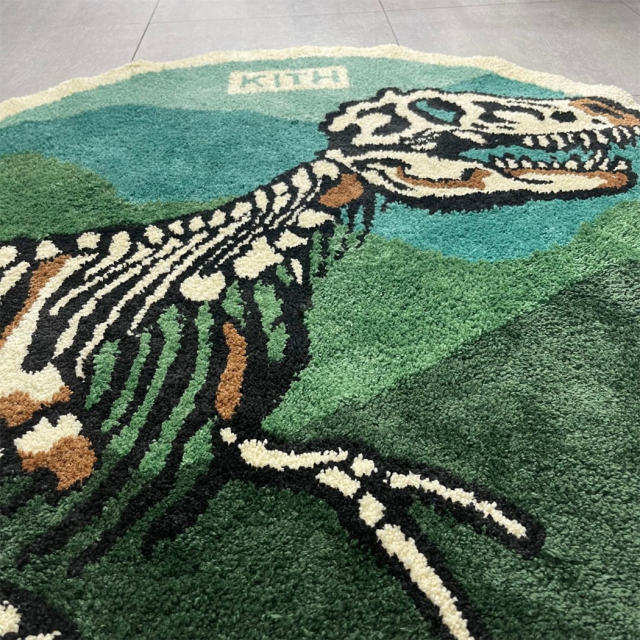 Kith x The American Museum of Natural History Disnosaur Round Rug Green