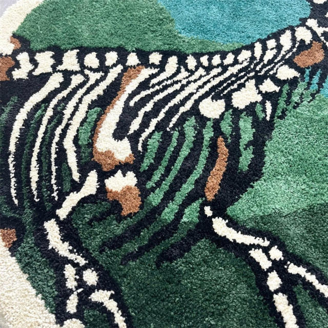 Kith x The American Museum of Natural History Disnosaur Round Rug Green