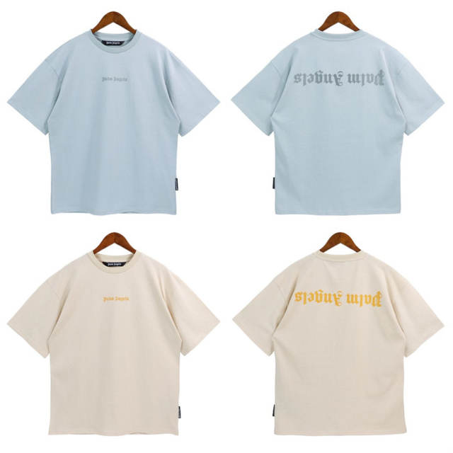 Palm Angels Clean Fits Upside-Down Letter T-Shirt Blue Khaki