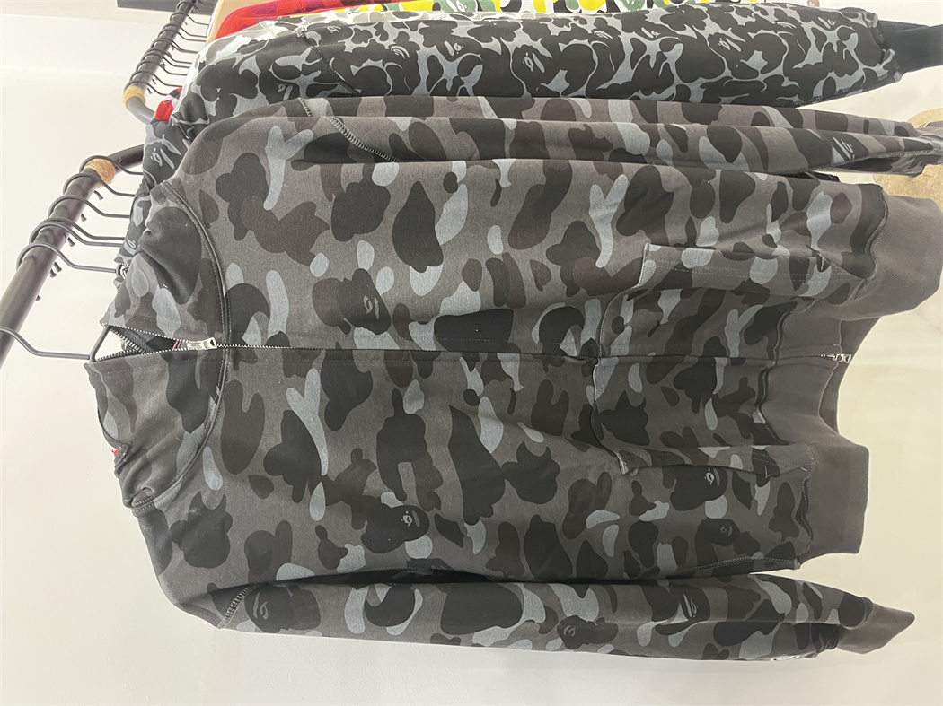 [Best Quality] 1:1 Bape ABC Black Camo Shark Full Zip-Up Hoodie