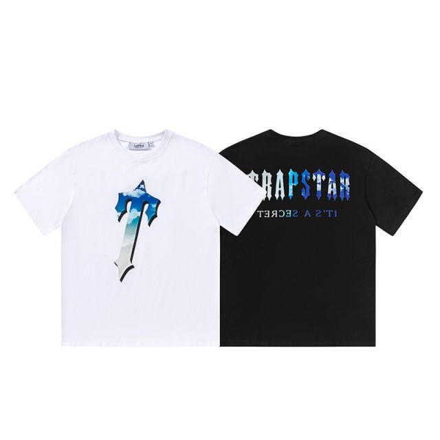 Trapstar Blue Sky T Logo T-Shirt Black White