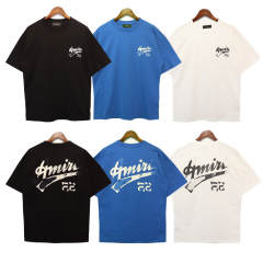 Faded Letters T-Shirts Black Blue White