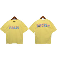Palm Angels Flame T-Shirts Black Yellow Beige