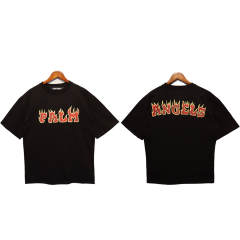 Palm Angels Flame T-Shirts Black Yellow Beige