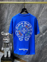 Chr0me Heart Double Embroidery C Horseshoe Logo T-Shirt (Black/Blue/Orange/White)