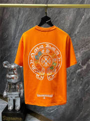 Chr0me Heart Double Embroidery C Horseshoe Logo T-Shirt (Black/Blue/Orange/White)