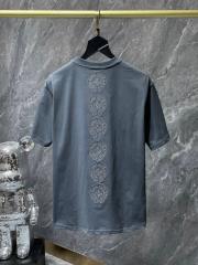 Chr0me Heart Back Embroidery Logo T-Shirt Black White Gray