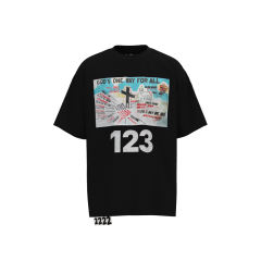 RRR123 x MRKT Pop Up Cross T-Shirt Black Beige