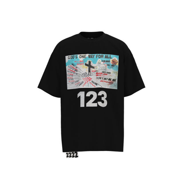 RRR123 x MRKT Pop Up Cross T-Shirt Black Beige