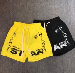 Hellstar nylon shorts black yellow
