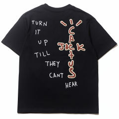 Travis Scott Cactus Jack Match Men T-Shirt Black White