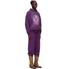 Spider Web Hoodie Pants Tracksuit Purple