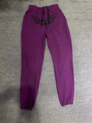 High Quality Spider Web Rheinstone Hoodie Pants Tracksuit Purple