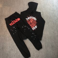 Spider Heroes ViIIains Hoodie Pants Tracksuit Black Red