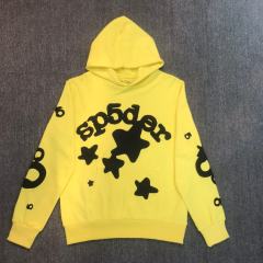 Spider Black Fonts Pentagram Neon Yellow hoodie