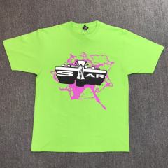 Hellstar Studios Cross T-Shirt Green Yellow Red