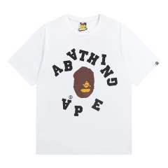 Bape A Bathing Ape Unside Down Logo T-Shirt Black White