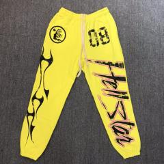 1:1 Quality Hellstar studios letters sweat pants yellow black green