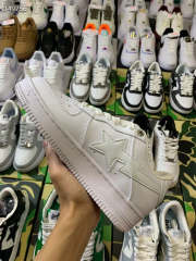Bape Sta Bapesta Pure White Shoes Sneakers Women Men