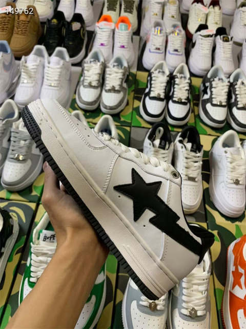Bapesta Bape Sta Classic White Black Leather Shoes