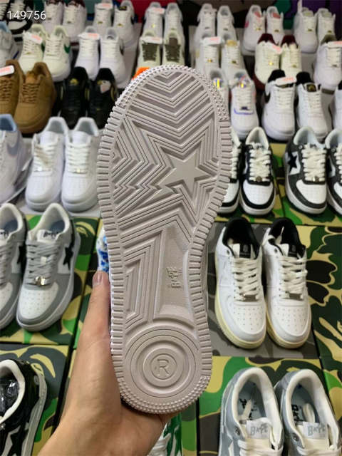 Bape Sta Bapesta Pure White Shoes Sneakers Women Men