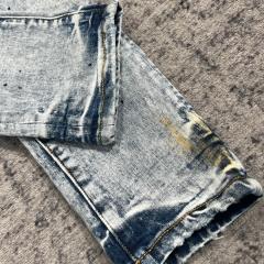1:1 Quality PURPLE BRΑND Light Indigo Denim Destroy Jeans 23SS Jeans Men P002 Slim