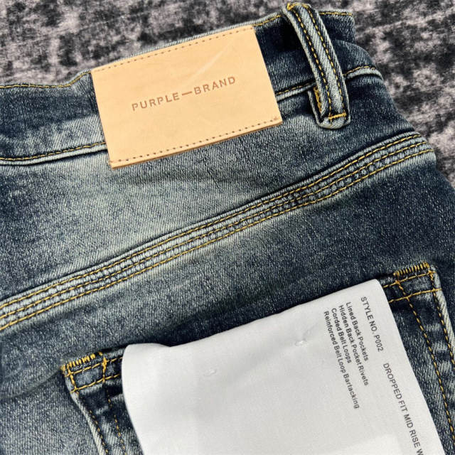 1:1 Quality PURPLE BRΑND Mid Indigo Denim Jeans 23SS Pants Men P002 Slim