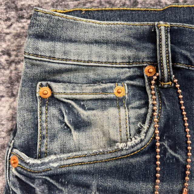 1:1 Quality PURPLE BRΑND Mid Indigo Denim Jeans 23SS Pants Men P002 Slim