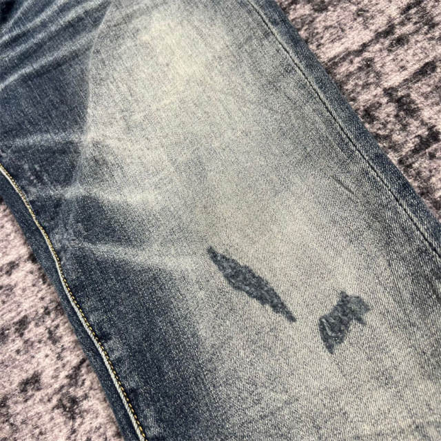 1:1 Quality PURPLE BRΑND Mid Indigo Denim Jeans 23SS Pants Men P002 Slim